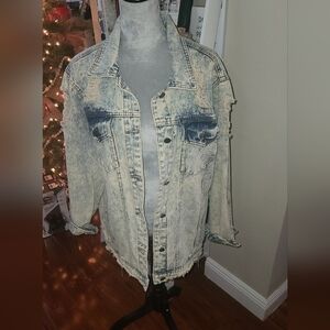 Hard to find Lucky and Blessed acid washed oversized denim jacket. large. L&B